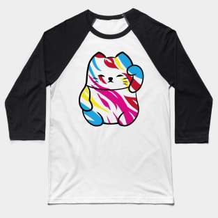 Lucky cat fusion zebra pop art Baseball T-Shirt